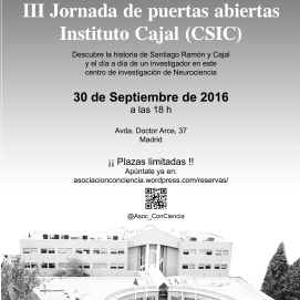 III Jornada de puertas abiertas Instituto Cajal - 30 de Septiembre de 2016